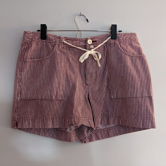 Vintage 90s Riveted by Lee Striped Shorts 14 Petite Red, White and Blue - Picture 1 of 5